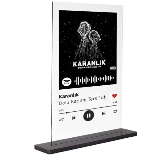 Spotify Siyah Pleksi Ayak - Karanlık / Dolu Kadehi Ters Tut