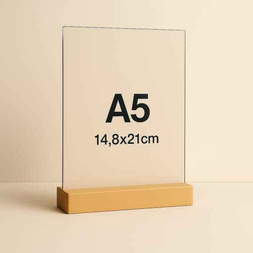 A5 Ahşap Ayaklı Dikey Föylük (15 x 21 cm) Elegant 5 Adet