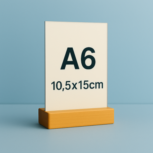 A6 Ahşap Ayaklı Dikey Föylük (10,5 x 15 cm) Elegant 5 Adet
