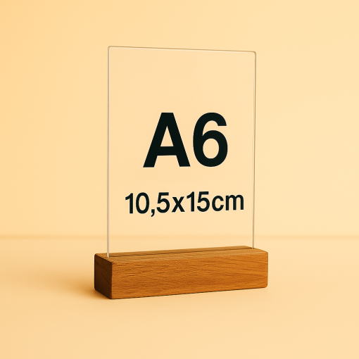 A6 Ahşap Ayaklı Dikey Föylük (10,5 x 15 cm) Elegant 5 Adet