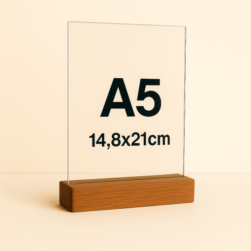A5 Ahşap Ayaklı Dikey Föylük (15 x 21 cm) Elegant 5 Adet