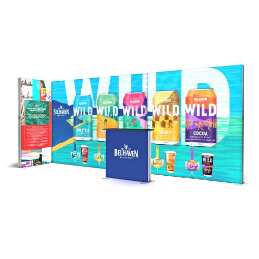 5x1 LED Kumaş Ledbox L Şekli Köşe Açılır Stand