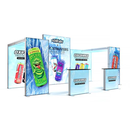 Ledbox Sergi Standı Çift LED Tavan Kemeri Bağlantısız Zemin Ekran Kabini