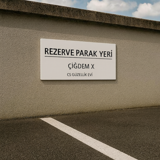 İşletmeler için Özel Rezervasyonlu Park İşareti | Salon, Klinik veya Ofis için Kişiselleştirilmiş Açık Hava Park Yeri İşareti
