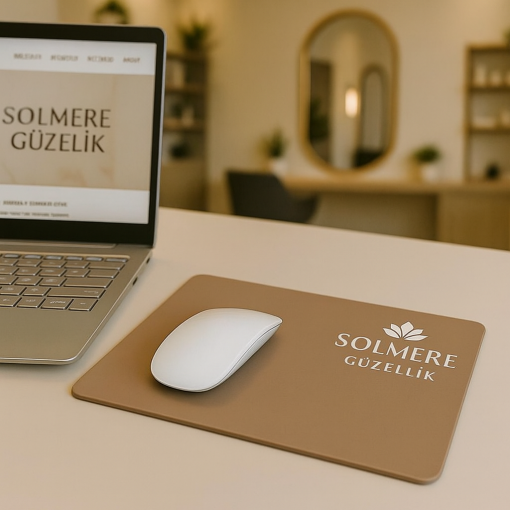Logolu Özel Akrilik Mouse Pad | Kişiselleştirilmiş İş Markalı Masa Paspası | Ofis Markalama, Salon Masa Dekoru, Butik Aksesuarları