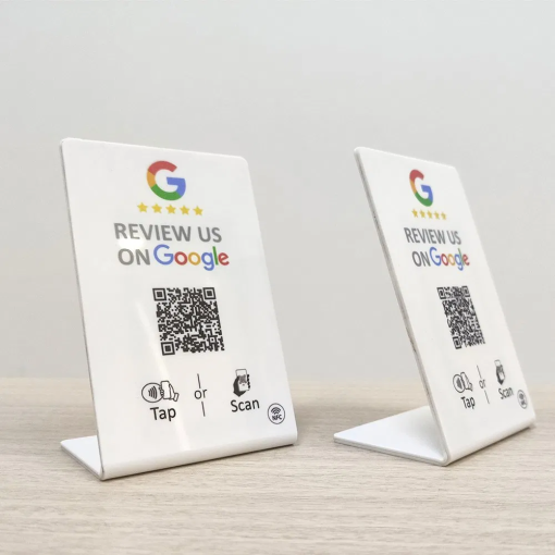 Özel Google Yorum Kart Standı, Google Sosyal Medya Yorum NFC Standı, Akrilik Google Yorum Standı