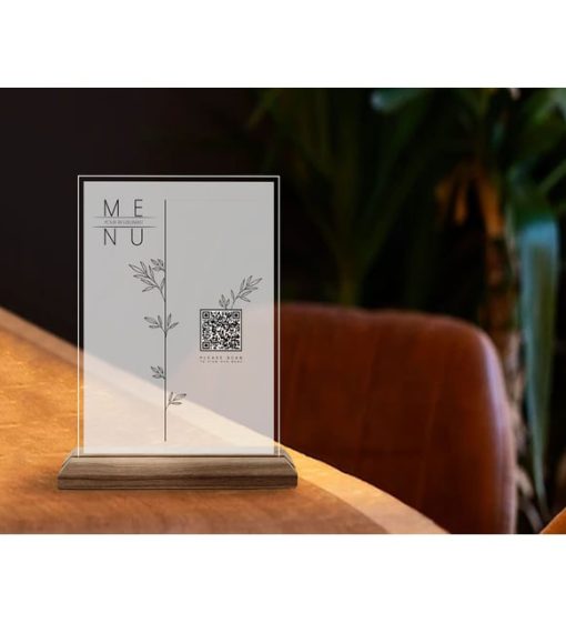 BK Gift Restoran & Cafe & Barlara Özel Ahşap Standlı Pleksi QR Kod Menü, Cafe&Bar için QR kodlu Tabela, QR kodlu Masa - Görsel 3
