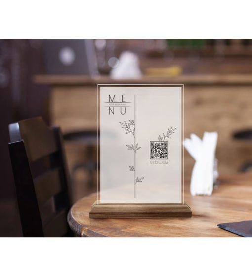 BK Gift Restoran & Cafe & Barlara Özel Ahşap Standlı Pleksi QR Kod Menü, Cafe&Bar için QR kodlu Tabela, QR kodlu Masa - Görsel 4