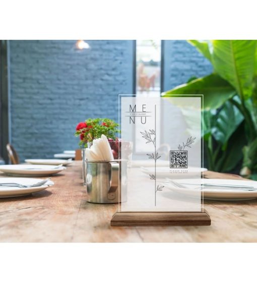 BK Gift Restoran & Cafe & Barlara Özel Ahşap Standlı Pleksi QR Kod Menü, Cafe&Bar için QR kodlu Tabela, QR kodlu Masa - Görsel 5