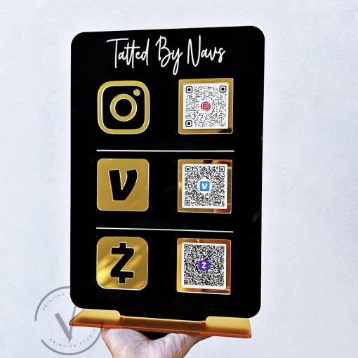 QR Kodlu Instagram Sosyal Medya Tabelası | Kuaför, Güzellik ve Salonlar İçin Pazarlama Standı