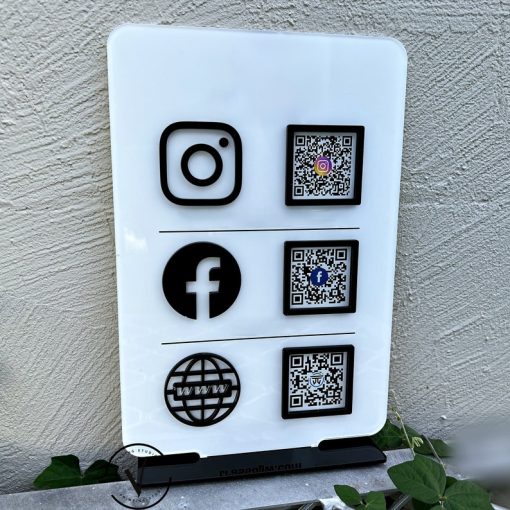 QR Kodlu Instagram Sosyal Medya Tabelası | Kuaför, Güzellik ve Salonlar İçin Pazarlama Standı - Görsel 2