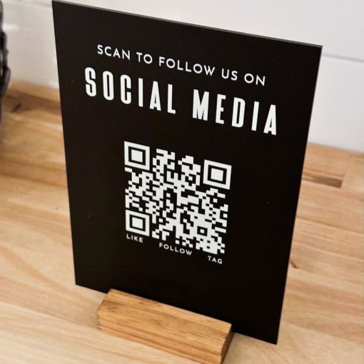QR Kodlu Akrilik Sosyal Medya Tabelası | Instagram & Tiktok İşletme Standı - Görsel 5