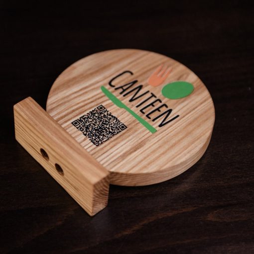 Logolu Ahşap QR Kod Menü Tabelası, Özel Tasarım QR Menü Standı, Kişiselleştirilmiş Temassız Menü - Görsel 4