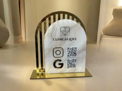 Salon, Bar ve Kafeler İçin Altın Renkli Çoklu QR Kod Tabelası | Logonuz, Menü ve Fiyat Listesi ile Özel Tasarım QR Kodlu İşaret | Güzellik Merkezi QR Kod Tabelası - Görsel 4
