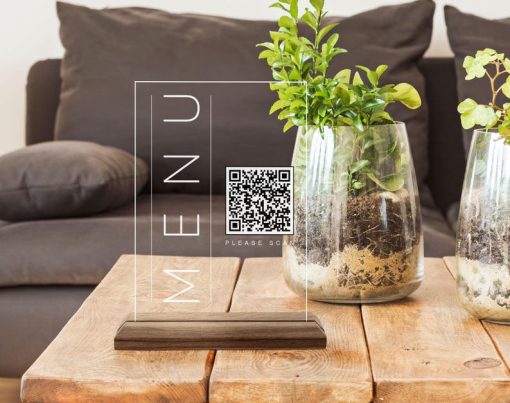 Özel Tasarım QR Kodlu Menü Tabelası, Doğal Ahşap ve Akrilikten Özel Restoran Tabelası, Kafe ve Barlar İçin QR Kodlu İşaret, QR Kodlu Masa ve Masaüstü Dekoru - Görsel 7