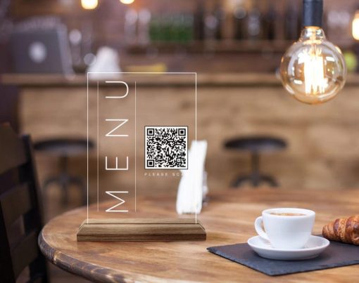 Özel Tasarım QR Kodlu Menü Tabelası, Doğal Ahşap ve Akrilikten Özel Restoran Tabelası, Kafe ve Barlar İçin QR Kodlu İşaret, QR Kodlu Masa ve Masaüstü Dekoru - Görsel 5