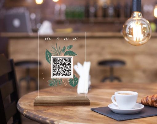 Özel Tasarım QR Kodlu Menü Tabelası, Doğal Ahşap ve Akrilikten Özel Restoran Tabelası, Kafe ve Barlar İçin QR Kodlu İşaret, QR Kodlu Masa ve Masaüstü Dekoru - Görsel 3
