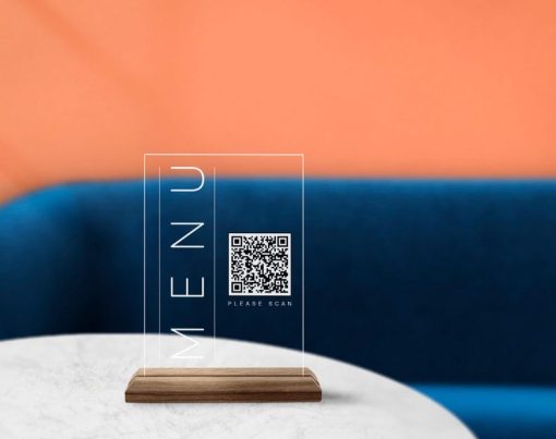 Özel Tasarım QR Kodlu Menü Tabelası, Doğal Ahşap ve Akrilikten Özel Restoran Tabelası, Kafe ve Barlar İçin QR Kodlu İşaret, QR Kodlu Masa ve Masaüstü Dekoru - Görsel 6