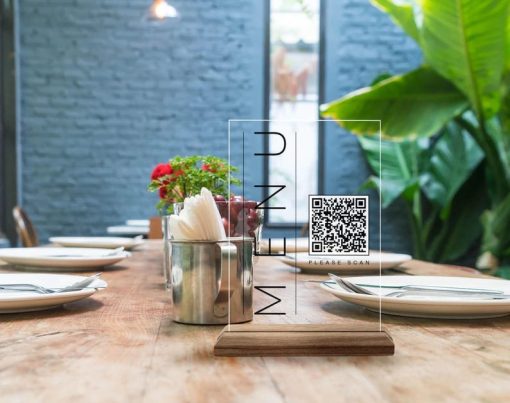 Özel Tasarım QR Kodlu Menü Tabelası, Doğal Ahşap ve Akrilikten Özel Restoran Tabelası, Kafe ve Barlar İçin QR Kodlu İşaret, QR Kodlu Masa ve Masaüstü Dekoru - Görsel 4