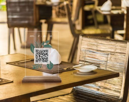 Özel Tasarım QR Kodlu Menü Tabelası, Doğal Ahşap ve Akrilikten Özel Restoran Tabelası, Kafe ve Barlar İçin QR Kodlu İşaret, QR Kodlu Masa ve Masaüstü Dekoru - Görsel 4