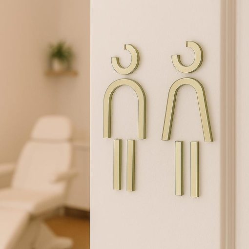 Modern Akrilik Erkek ve Kadın Banyo Tabelaları – Kendinden Yapışkanlı Tuvalet Levhaları – Akrilik Tuvalet İşaretleri – İşletme ve Ev için Cinsiyet İkonları