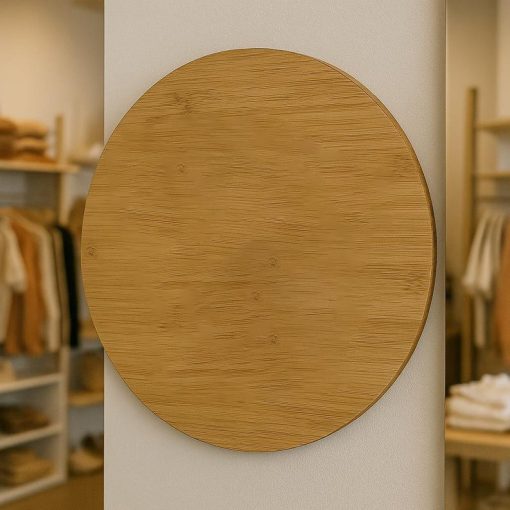 Kişiye Özel Bambu & Akrilik Yuvarlak 3D Logo Tabelası | Salon, Butik ve Mağazalar İçin
