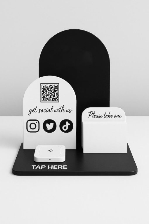 QR Kodlu Akrilik Sosyal Medya Standı | Kartvizit Tutucu - Görsel 2