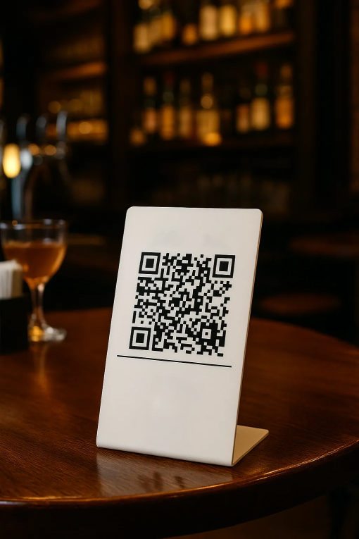 Dikey QR Menü Standı Beyaz Masa Numaralı - Görsel 3