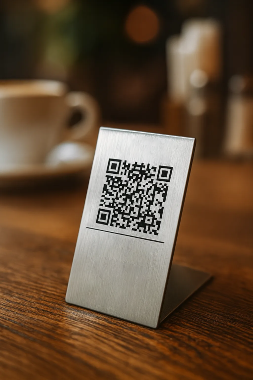 Dikey QR Menü Standı Beyaz Masa Numaralı - Görsel 2